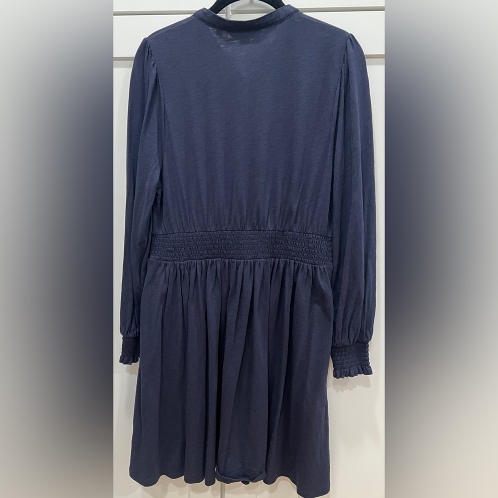 BODEN SMOCKED WAIST DRESS, NAVY, SIZE 10. - Picture 5 of 9